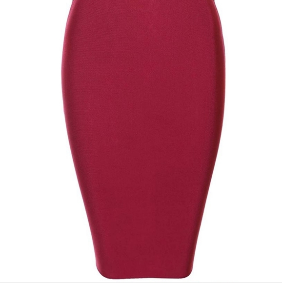MEILUN BANDAGE STRECH WINE DRESS - Picture 3 of 11